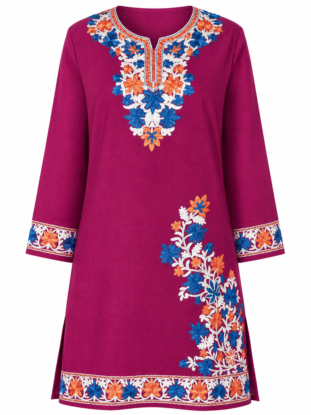Kashmir Aari cotton Co-Ord Set | Plum